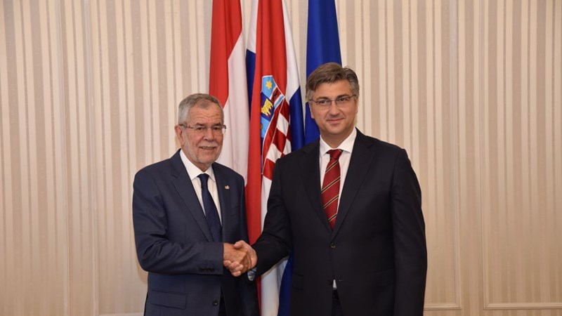 Predsjednik Vlade Plenković s austrijskim predsjednikom Van der Bellenom